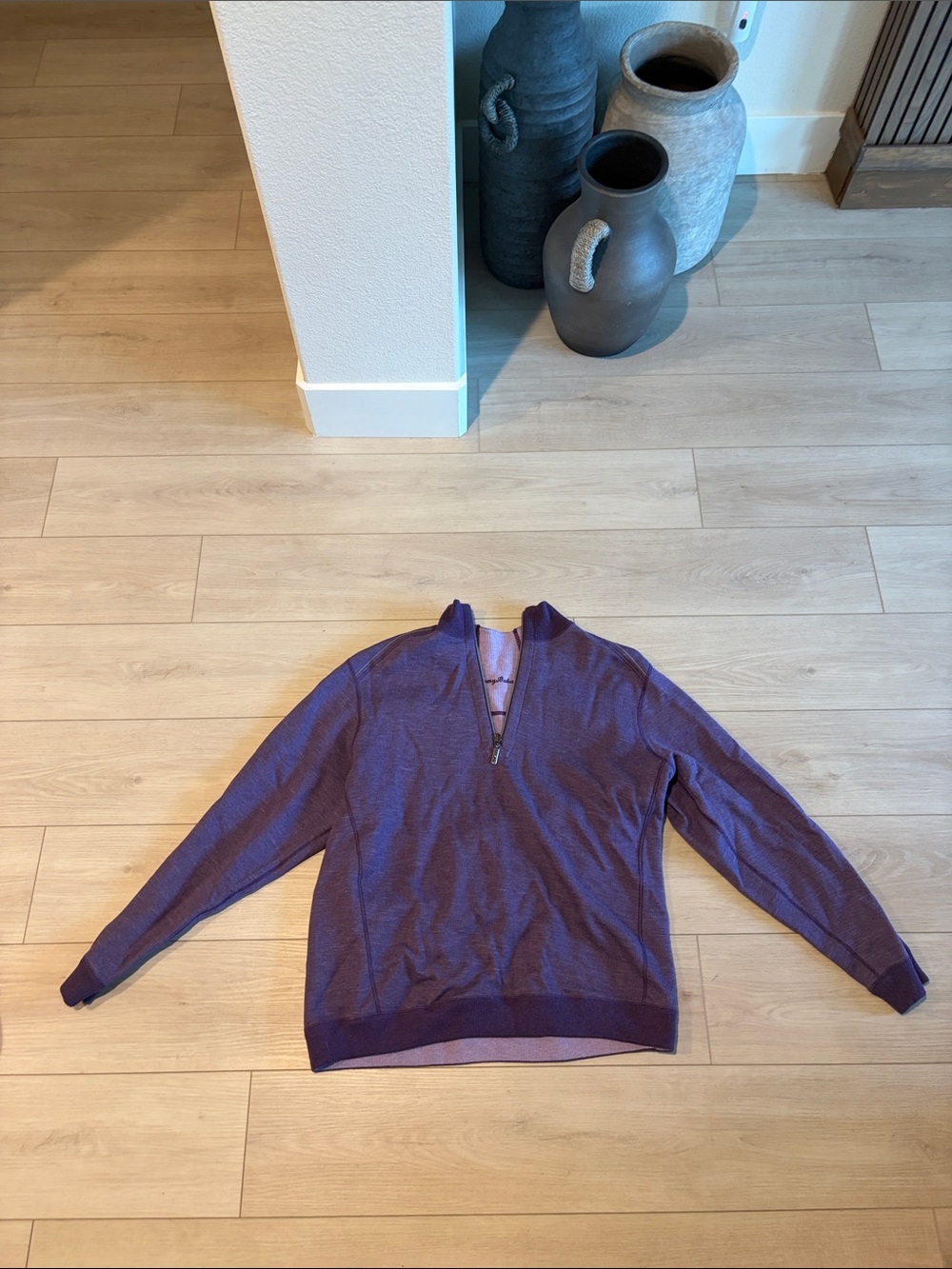 Tommy Bahama reversible Purple quarter-Zip Sweater